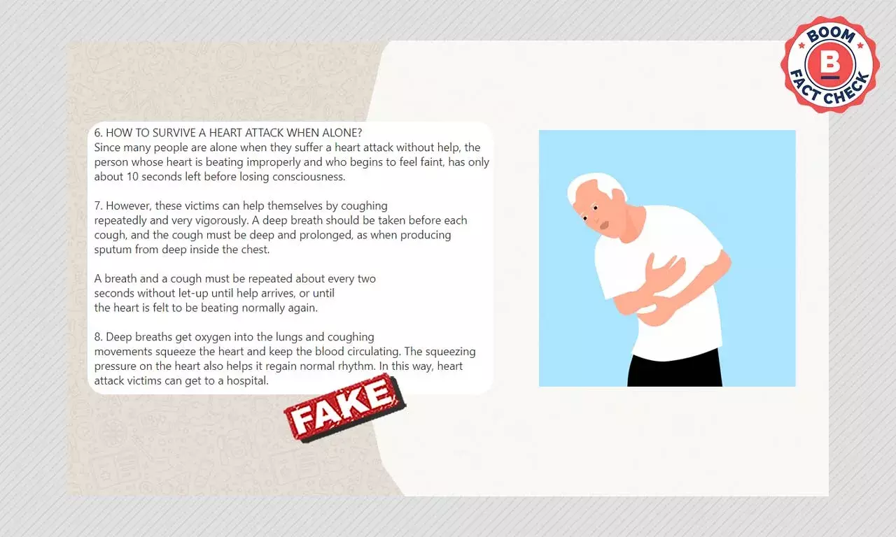 Coughing As CPR For Heart Attacks? Message Peddles False Information
